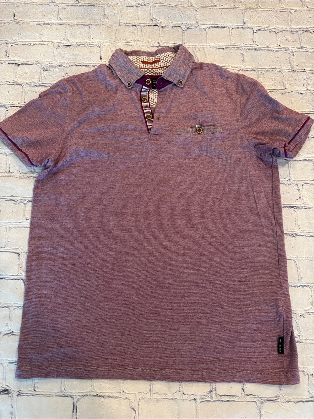 Ted Baker London 100% Cotton Men's Heather Purple Trynor Polo | EUC | Medium